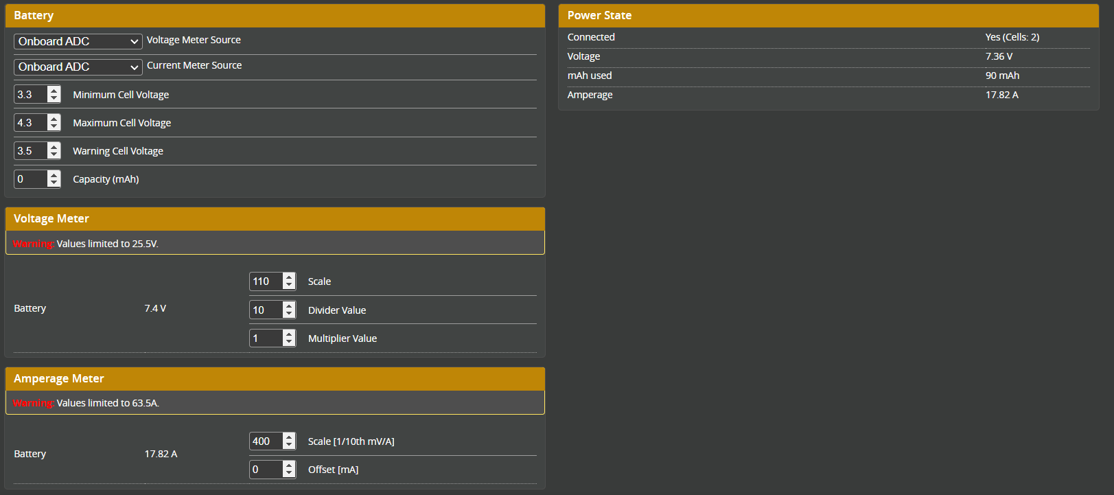 Power & Battery tab