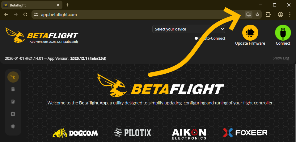 Betaflight App - 安装为 PWA