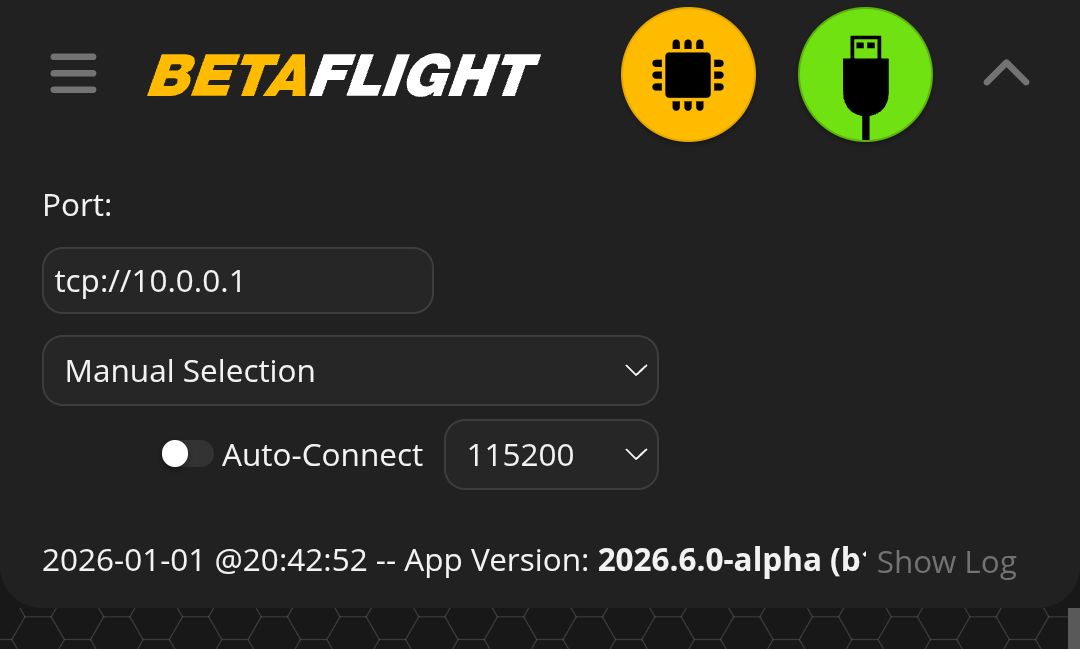 Betaflight App - 手动连接